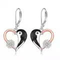 wholesale 925 Sterling Silver Penguin Heart Snowflake Dangle Drop Earrings Wholesale for Women -0-0