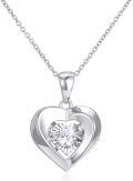 wholesale 18k Gold Heart Pendant Necklace with 18kt Gold Chain Fine Jewelry for Wife Mother's Day Gift 18 Inches-0-4