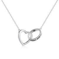 TOUPOP Sterling Silver & Zircon Heart Necklace I Love You To The Moon And Back-undefined