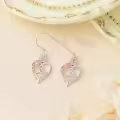 TOUPOP Sterling Silver Rose Heart Butterfly Initial B Letter Drop Dangle Earrings-0-3