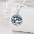wholesale 925 Sterling Silver Elephant Tree of Life Abalone Shell Pendant Necklace for Women Girls Gifts-0-3