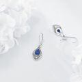 wholesale 925 Sterling Silver Lapis Lazuli Teardrop Filigree Leverback Earrings Jewelry-0-3