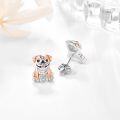 wholesale 925 Sterling Silver Rose Gold Plated Puppy Dog Stud Earrings for Women - Pet Lover Gift Ideas-0-1