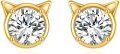 wholesale 14K Gold Cat Ear Studs with Cubic Zirconia - Fashionable s for Her-0-0