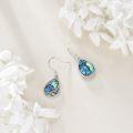wholesale 925 Sterling Silver Teardrop Abalone Shell Bohemian Filigree Hook Earrings-0-2