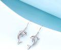 wholesale 925 Sterling Silver Dolphin Drop Earrings for Women and Girls-0-3
