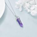 wholesale 925 Sterling Silver Amethyst Chakra Pendant Necklaces with 7 Colorful Gems for Women's Spiritual s-0-2