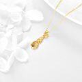 wholesale 14K Gold Mustard Seed Celtic Knot Pendant Necklace with Mountain Design and Chain-0-3