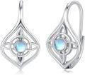 wholesale 925 Sterling Silver Moonstone Celtic Knot Leverback Earrings for Women & Girls - Vintage  Ideas-0-0