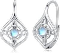 wholesale 925 Sterling Silver Moonstone Celtic Knot Leverback Earrings for Women & Girls - Vintage  Ideas-E-Celtic Knot
