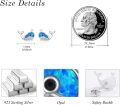 wholesale 925 Sterling Silver Blue Opal Whale Stud Earrings for Women - Hypoallergenic-0-2