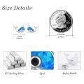 wholesale 925 Sterling Silver Blue Opal Whale Stud Earrings for Women - Hypoallergenic-0-2