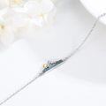 wholesale Sterling Silver & Turquoise White Turquoise Mountain Bracelet with Gold Plated Sun Charm for Women-0-1