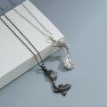 wholesale 925 Sterling Silver Yin Yang Koi Fish Matching Necklace Set for Couples-0-2