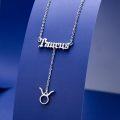 wholesale 925 Sterling Silver Taurus Zodiac Sign Lariat Necklace with Pendant for Women Astrology-0-2