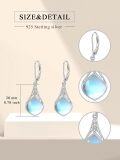 wholesale 925 Sterling Silver Moonstone Celtic Teardrop Dangle Earrings  for Women-0-1