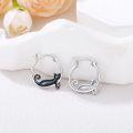 wholesale 925 Sterling Silver Cat Huggie Hoop Earrings for Women s-0-2