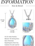 wholesale 925 Sterling Silver Teardrop Butterfly Cremation Jewelry Keepsake Pendant Necklace with Opalite Stone and Cubic Zirconia Accents-0-4