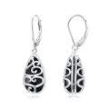 TOUPOP Sterling Silver Gemstone Bohemian Leverback Dangle Teardrop Earrings-0-0