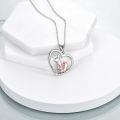 wholesale 925 Sterling Silver Heart-Shaped Unicorn and Girl Pendant Necklace for Women's s-0-2
