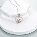 wholesale 925 Sterling Silver Heart-Shaped Unicorn and Girl Pendant Necklace for Women's s-0-2
