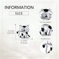 wholesale 925 Sterling Silver Hypoallergenic Black and White Cat Stud Earrings for Women & Teen Girls-0-4