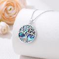 wholesale 925 Sterling Silver Abalone Shell Tree of Life Pendant Necklace with Compass and Star of David Charm-0-1
