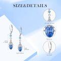 wholesale 925 Sterling Silver Blue Topaz Teardrop Dangle Earrings for Women-0-5