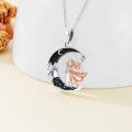wholesale 925 Sterling Silver 925 Black Onyx Star & Moon Couple's Pendant Necklace for Women-0-3