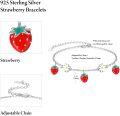 wholesale 925 Sterling Silver Daisy & Strawberry Charm Bracelet for Women Girls Fun Gift Jewelry-0-4