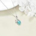 wholesale 925 Sterling Silver Turquoise Moonstone Butterfly Necklace for Women-0-3
