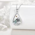 wholesale 925 Sterling Silver Teardrop Abalone Shell Mountain Pendant Necklace with Mustard Seed Charm for Women Christian s-0-2