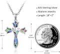 wholesale 925 Sterling Silver Abalone Shell Dreamboat Cross Necklace for Women Christian Jewelry Confirmation Gifts Faith Religious Pendant-0-2