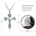 wholesale 925 Sterling Silver Abalone Shell Dreamboat Cross Necklace Wholesale for Women Christian Jewelry Confirmation Gifts Faith Religious Pendant-0-2