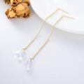 wholesale Gold 14k Crystals Drop Threader Dangle Earrings for Women-0-3