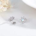 wholesale 925 Sterling Silver Snowflake Moonstone Stud Earrings White Gold Plated Swirl Design-0-3