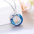 wholesale 925 Sterling Silver Blue Crystal Gymnastics Sports Pendant Necklace for Women-0-2