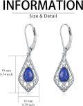 wholesale Filigree Bohemian Earrings 925 Sterling Silver Teardrop Gemstone Dangle Drop Earrings Fine Jewelry Birthday Christmas Gifts For Women -0-5