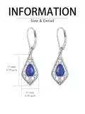 TOUPOP Sterling Silver Gemstone Teardrop Dangle Drop Earrings-0-5