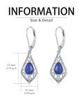 TOUPOP Sterling Silver Gemstone Teardrop Dangle Drop Earrings-0-5