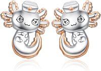 wholesale 925 Sterling Silver Angel Cat Stud Earrings - Cute Nurse Gift for Women Girls-Axolotl