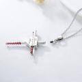 wholesale 925 Sterling Silver Baseball Bat Cross Home Plate Cremation Urn Necklace Memorial Pendant-0-3