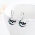 wholesale 925 Sterling Silver Black Bat Moon Drop Dangle Hoop Earrings - Halloween & Christmas Gift Ideas-0-4