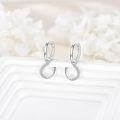 wholesale 925 Sterling Silver Horse Shoe Dangle Drop Huggie Hoop Earrings with Cubic Zirconia for Women -0-2