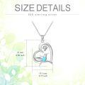 wholesale 925 Sterling Silver Heart-Shaped Genuine Turquoise Hummingbird Pendant Necklace for Women-0-3