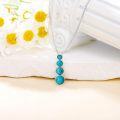 wholesale 925 Sterling Silver Round Genuine Turquoise Necklace Pendant Gift for Women Girls-0-1