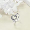 wholesale 925 Sterling Silver Heart CZ Frog Adjustable Rings for Women-0-3
