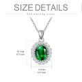 TOUPOP Sterling Silver Emerald Pendant Necklace Jewelry Gifts For Women-0-2
