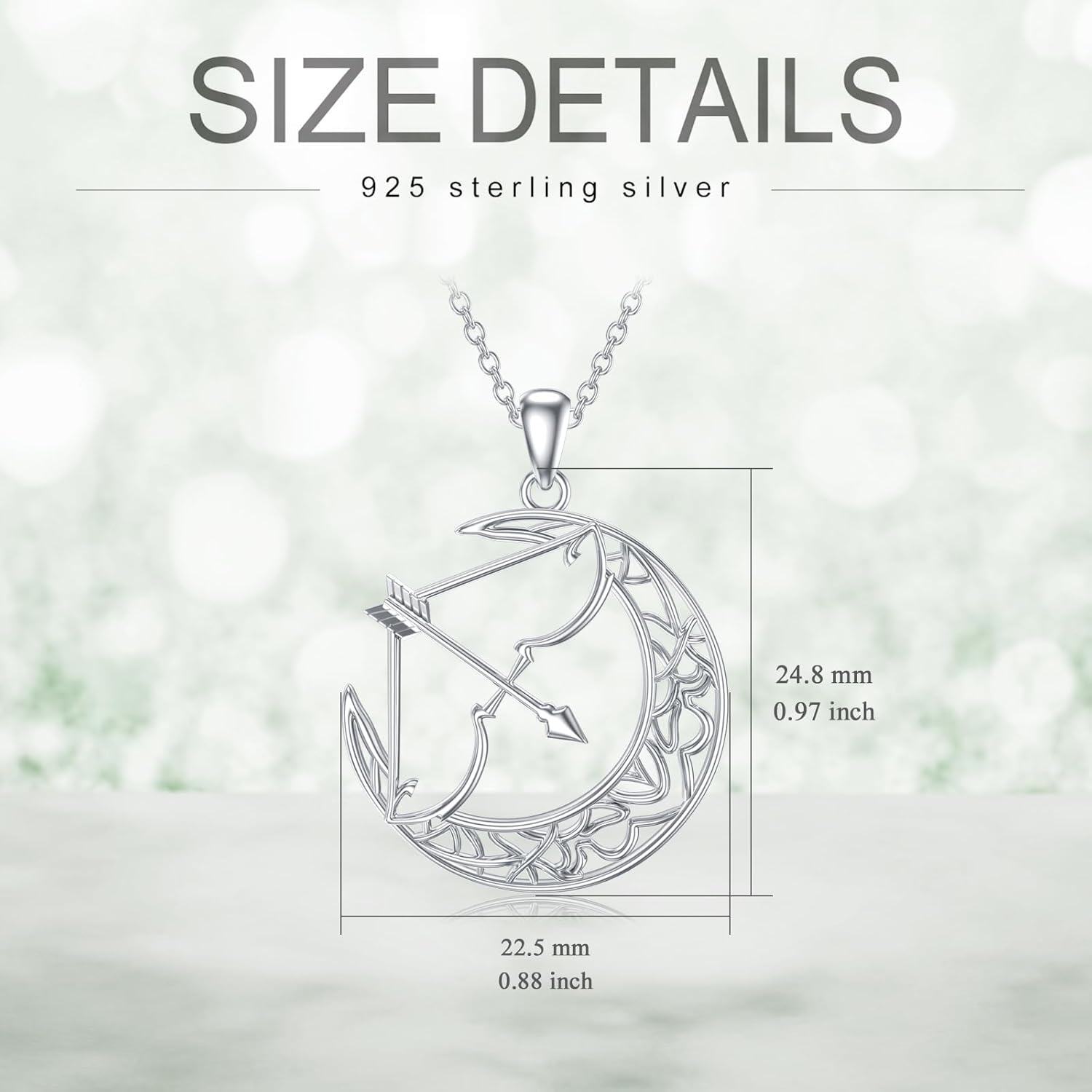 wholesale 925 Sterling Silver Moon & Arrow Pendant Necklace - Archer's Hunt Jewelry for Women-0-2
