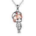wholesale 925 Sterling Silver Cartoon Nurse Charm Necklace for Women - Nursing Student Pendant s-0-0